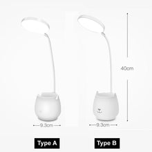 Load image into Gallery viewer, Flexible Led Table Lamps with Usb Touch Dimmable LED Stand Desk Light Reading Lamp Modern Flexible Study Lamp with Pen Holder Decorative Table Lamp Cute Study Lamps for Bedroom Décor