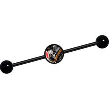 Load image into Gallery viewer, 14G Wake the Dead Grim Reaper Halloween Black Industrial Barbell 37mm