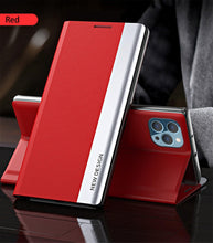 Load image into Gallery viewer, Flip Case For iPhone 14 Pro Max 12 13 Mini Luxury Wallet Stand Elegant Cover Phone Magnetic Leather Protective Cover Luxury Red Shockproof Cover with Stand Flip Case