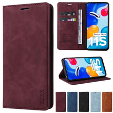 Load image into Gallery viewer, Flip Leather RFID Blocking Wallet Case For Xiaomi Redmi Note 11 10 9 8 7 10C 10A 9 9A 9C 9T 8 Xiaomi Poco X3 X4 NFC M3 M4 Pro F3 Magnetic Leather Wallet Card Slots Phone Case Flip Bumper Protective Cover