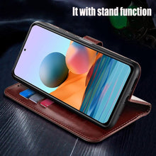 Load image into Gallery viewer, Flip Wallet Leather Case for Xiaomi Redmi Note 10 Pro Max 11 9 8 7 6 5 Redmi 9 9A 9C 9T 10C 8 8T 8A 7A 6A 5A 5 Plus Case Cover PU Leather Case with Holder Card Slots & Wallet Case
