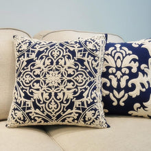 Load image into Gallery viewer, Floral Embroidered Throw Pillow Covers Cotton Pillowcase Sofa Couch For Home Decor Embroidery Throw Pillow Covers Square Cushion Case Modern Cushion Cover Square Pillowcase Decoration for Sofa Bed Chair Car 50x50cm