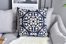 Load image into Gallery viewer, Floral Embroidered Throw Pillow Covers Cotton Pillowcase Sofa Couch For Home Decor Embroidery Throw Pillow Covers Square Cushion Case Modern Cushion Cover Square Pillowcase Decoration for Sofa Bed Chair Car 50x50cm