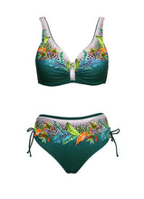 Load image into Gallery viewer, Floral High-Waist Bikini Sets Push Up Swimsuit Summer Two Pieces Swimwear Women Plus Size Two 2 Piece Bikini Sets Push Up Swimsuit Separates Tops Bottoms Swimwear Bathing Suit Women Plus Size Bathing Suits