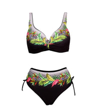 Load image into Gallery viewer, Floral High-Waist Bikini Sets Push Up Swimsuit Summer Two Pieces Swimwear Women Plus Size Two 2 Piece Bikini Sets Push Up Swimsuit Separates Tops Bottoms Swimwear Bathing Suit Women Plus Size Bathing Suits