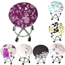 Load image into Gallery viewer, Floral Printed Round Chair Cover Bar Stool Elastic Seat Cover Home Chair Slipcover Anti-dirty Case Removable Chair Protector Stretch Round Bar Stool Covers Washable Stool Cushion Slipcover Elastic Bar Chair Covers
