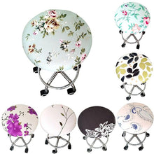 Load image into Gallery viewer, Floral Printed Round Chair Cover Bar Stool Elastic Seat Cover Home Chair Slipcover Anti-dirty Case Removable Chair Protector Stretch Round Bar Stool Covers Washable Stool Cushion Slipcover Elastic Bar Chair Covers