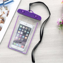 Load image into Gallery viewer, Florescent Universal Waterproof Phone Pouch Case Diving Swimming Bag Luminous Mobile Cover For Phone Sports Beach Pool 6 inch Universal Water Proof Mobile Pouch/Case Cover for Rain Protection & Under Water Swimming Bag Case and Strap