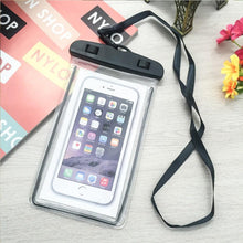 Load image into Gallery viewer, Florescent Universal Waterproof Phone Pouch Case Diving Swimming Bag Luminous Mobile Cover For Phone Sports Beach Pool 6 inch Universal Water Proof Mobile Pouch/Case Cover for Rain Protection & Under Water Swimming Bag Case and Strap
