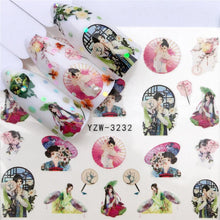 Load image into Gallery viewer, Flower Animal Designs Water Transfer Sticker Nail Art Decals Fashion Wraps Tips Manicure Tools Nail Watermark Decals iridescent Decoration Nail Self-Adhesive Decals Nail Stickers Water Transfer Fresh Nail Decals for Nail Art