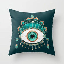 Load image into Gallery viewer, Flower Leaves Pattern Throw Pillow Case Teal Blue Cushion Covers Modern Teal Throw Pillow Covers Ocean Bohemia Decorative Couch Pillow Cases Sea Cotton Linen Decorative Pillowcases