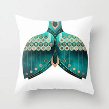 Load image into Gallery viewer, Flower Leaves Pattern Throw Pillow Case Teal Blue Cushion Covers Modern Teal Throw Pillow Covers Ocean Bohemia Decorative Couch Pillow Cases Sea Cotton Linen Decorative Pillowcases