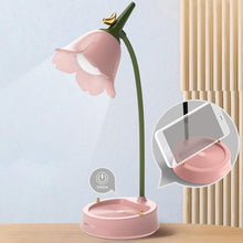 Load image into Gallery viewer, Flower LED Desk Lamp Student Bedroom Night Lamp Lighting Touch Reading Bedside Lamp Eye Protection Night Lights Table Lamp Light Cute Study Lamps for Bedroom Décor