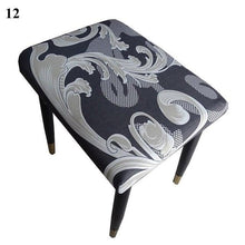 Load image into Gallery viewer, Flower Printed Seat Protector Square Stool Chair Cover Removable Dustproof Elastic Stool Covers For Bedroom Kitchen Square Stool Stool Covers Breathable Chair Seat Slipcover Barstool Cover for Rectangle Stools