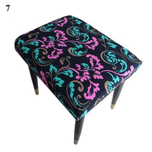 Load image into Gallery viewer, Flower Printed Seat Protector Square Stool Chair Cover Removable Dustproof Elastic Stool Covers For Bedroom Kitchen Square Stool Stool Covers Breathable Chair Seat Slipcover Barstool Cover for Rectangle Stools