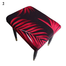 Load image into Gallery viewer, Flower Printed Seat Protector Square Stool Chair Cover Removable Dustproof Elastic Stool Covers For Bedroom Kitchen Square Stool Stool Covers Breathable Chair Seat Slipcover Barstool Cover for Rectangle Stools