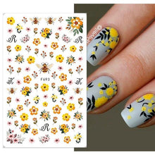 Load image into Gallery viewer, Flowers Leaves Line 3D Nail Stickers Autumn Winter Fall Leaf Design Transfer Sliders Abstract Waves Nail Art Decals Manicures Decal Self-Adhesive 3D Wave Design Decoration for Women Girls Tape Nail Art Stickers Decal Decoration
