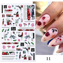 Load image into Gallery viewer, Flowers Leaves Line 3D Nail Stickers Autumn Winter Fall Leaf Design Transfer Sliders Abstract Waves Nail Art Decals Manicures Decal Self-Adhesive 3D Wave Design Decoration for Women Girls Tape Nail Art Stickers Decal Decoration