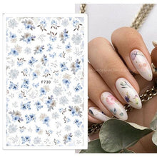 Load image into Gallery viewer, Flowers Leaves Line 3D Nail Stickers Autumn Winter Fall Leaf Design Transfer Sliders Abstract Waves Nail Art Decals Manicures Decal Self-Adhesive 3D Wave Design Decoration for Women Girls Tape Nail Art Stickers Decal Decoration