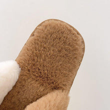 Load image into Gallery viewer, Fluffy Slippers Women Cozy Faux Fur Cross Indoor Floor Slides Flat Soft Furry Shoes Fluffy Furry Fur Slippers Flip Flop Open Toe Cozy House Memory Foam Sandals Slides Soft Flat Comfy Slippers