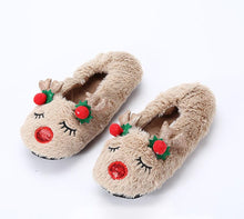 Load image into Gallery viewer, Fluffy Slippers Women Warm Cute Christmas Slippers Indoor Non-Slip Cotton Slippers For Home Cozy Soft Memory Foam House Slippers Cozy Fluffy Fuzzy Bedroom Slippers Indoor Outdoor Home Warm Slippers