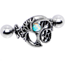 Load image into Gallery viewer, 1/2 White Synthetic Opal Mystic Elements Cuff Cartilage Earring