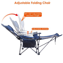 Load image into Gallery viewer, Foldable Camping Chair Heavy Duty Steel Lawn Chair with Reclining Backrest Angle