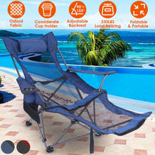 Load image into Gallery viewer, Foldable Camping Chair Heavy Duty Steel Lawn Chair with Reclining Backrest Angle
