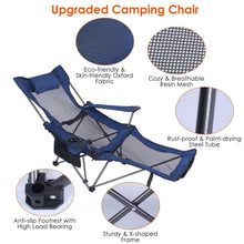 Load image into Gallery viewer, Foldable Camping Chair Heavy Duty Steel Lawn Chair with Reclining Backrest Angle