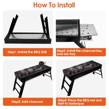 Load image into Gallery viewer, Foldable Charcoal BBQ Grill Stainless Steel Grill Net