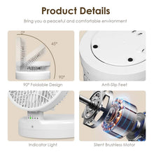 Load image into Gallery viewer, Foldable Desk Fan with 4 Wind Speeds Type-C Rechargeable Wall-Mounted