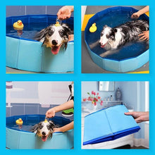 Load image into Gallery viewer, Foldable Dog Swimming Pool Pet Bath Swimming Tub Bathtub Outdoor Indoor Collapsible Bathing Pool Collapsible PVC Outdoor Bathing Tub for Large Small Dogs Collapsible Non-Slip Puppy Bathing Tub