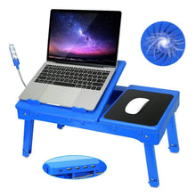 Load image into Gallery viewer, Foldable Laptop Table Bed Notebook Desk with Cooling Fan Mouse Board