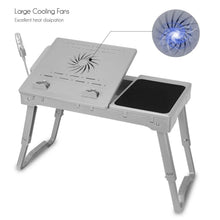 Load image into Gallery viewer, Foldable Laptop Table Bed Notebook Desk with Cooling Fan Mouse Board