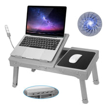 Load image into Gallery viewer, Foldable Laptop Table Bed Notebook Desk with Cooling Fan Mouse Board