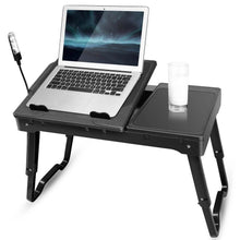 Load image into Gallery viewer, Foldable Laptop Table Bed Notebook Desk with Cooling Fan Mouse Board