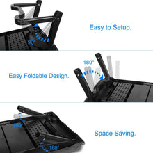 Load image into Gallery viewer, Foldable Laptop Table Bed Notebook Desk with Cooling Fan Mouse Board
