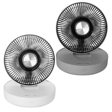 Load image into Gallery viewer, Foldable Rechargeable LED Desk Fan Wall Mounted with Magnetic Remote