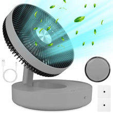 Load image into Gallery viewer, Foldable Rechargeable LED Desk Fan Wall Mounted with Magnetic Remote