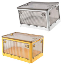 Load image into Gallery viewer, Foldable Storage Bins with Lid 4 Doors Collapsible Stackable with Lock