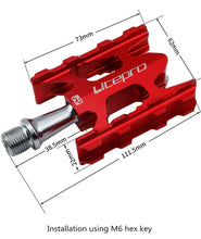 Load image into Gallery viewer, Folding Bike Pedal Sealed Bearing Aluminum Alloy Non-slip Road Bike Universal Bicycle Pedal For Universal Bikes Mountain Bike Pedals Pedals Ultra Light Aluminum Alloy Platform Pedals Sealed Bearing Non-Slip Bicycle Pedal For Road Bike