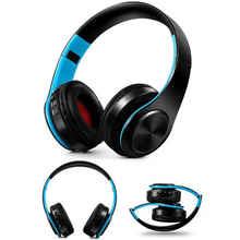 Load image into Gallery viewer, Folding Bluetooth White Blue Wireless Stereo Headphones Headset Mic Support Comfortable Earmuffs Modern Simple Design