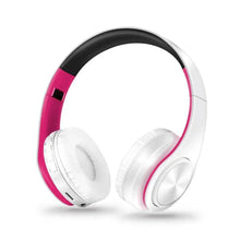 Load image into Gallery viewer, Folding Bluetooth White Blue Wireless Stereo Headphones Headset Mic Support Comfortable Earmuffs Modern Simple Design