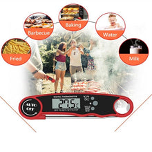 Load image into Gallery viewer, Food Digital Kitchen Thermometer For Meat Water Milk Waterproof Kitchen Cooking Food Thermometer with Probe Backlight & Calibration Best Quick Grill Meat Thermometer For Grilling BBQ Smoker Chefs Cooking Probe Waterproof Electronic Probe Kitchen Tools