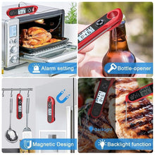 Load image into Gallery viewer, Food Kitchen Digital Meat BBQ Thermometer Dual Probe Design Waterproof Cooking Tools Instant Read Food Thermometer with Alarm and Calibration Function Waterproof Cooking Thermometer for Grilling Baking BBQ Candy Milk