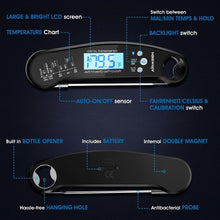 Load image into Gallery viewer, Food Kitchen Digital Meat Thermometer Waterproof Kitchen Food Cooking Thermometer with Backlight LCD Best Super Fast Electric Meat Thermometer Probe for BBQ Grilling Baking BBQ Waterproof Kitchen Cooking Tools