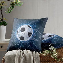 Load image into Gallery viewer, Football Pillow Case Decoration Sofa Cushion Pillow Case Throw Pillow Cover Cool Soccer Ball Art Amazing Football Fire Home Artwork Decor Pillow Case Decoration Car Pillow Case