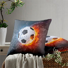 Load image into Gallery viewer, Football Pillow Case Decoration Sofa Cushion Pillow Case Throw Pillow Cover Cool Soccer Ball Art Amazing Football Fire Home Artwork Decor Pillow Case Decoration Car Pillow Case