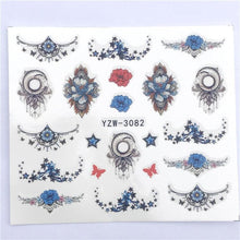 Load image into Gallery viewer, Fox Wolf Animal 3D Embossed Nail Sticker Flower Adhesive Manicure Slider Nail Art Tips Decorations Decals Manicure Design Golden Firework Star Accessories Heart Nail Art Stickers Glitter Decals Love Nail Sequins Laser Heart Nail
