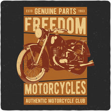 Load image into Gallery viewer, Freedom Motorcycles Men's Bamboo Viscose/Organic Cotton Short Sleeve Graphic T-Shirt